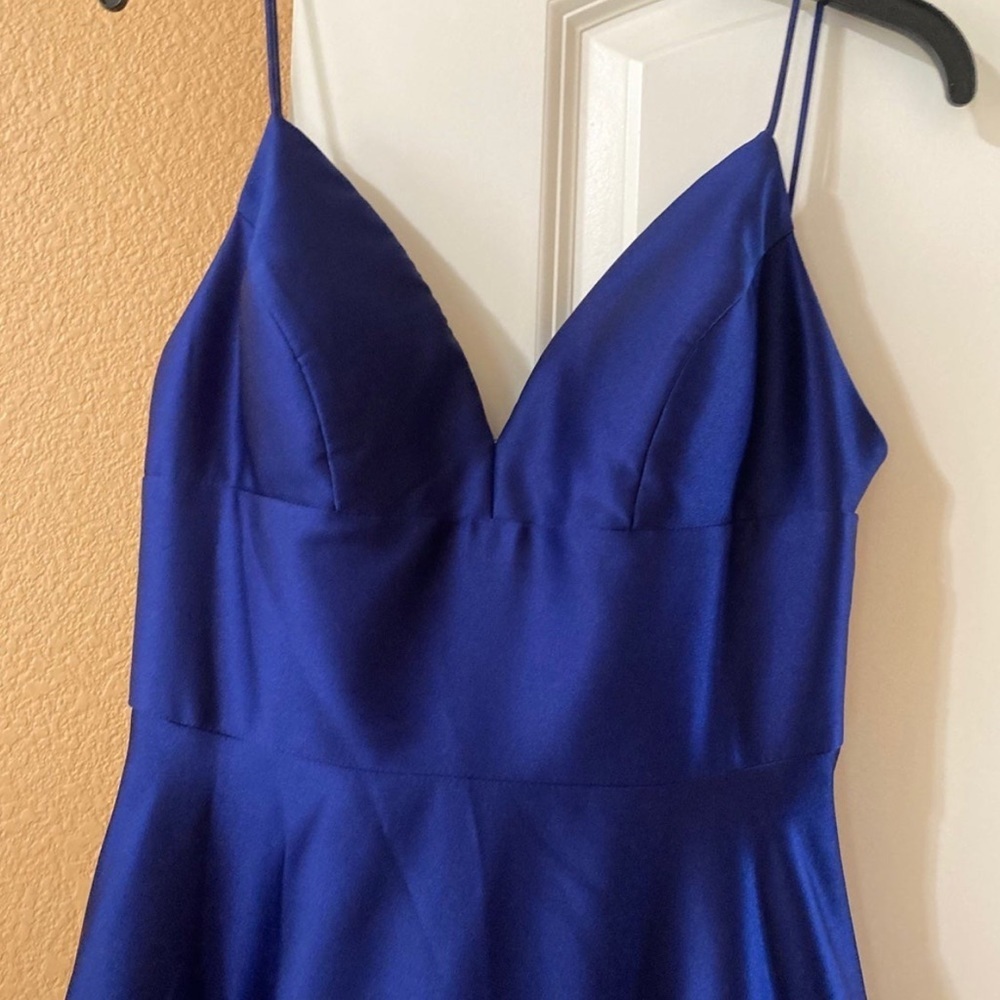 Batsy and adam satin v neck ball gown - Picture 2 of 5